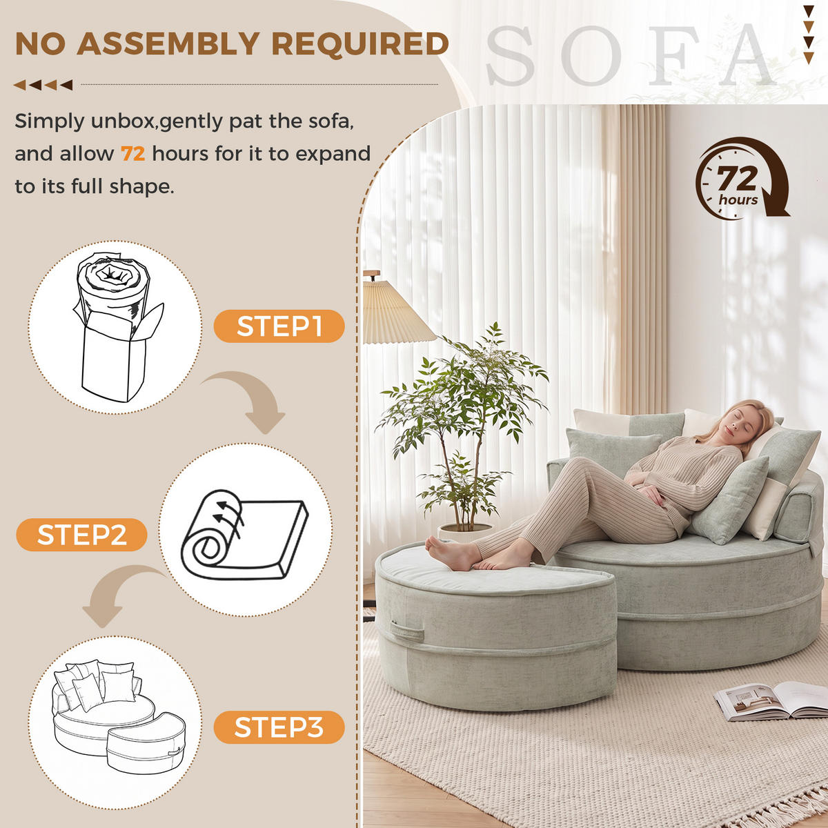 XXL-SESSEL DE-35026 mit Hocker und 5 Kissen Grün - Grün, Textil (121/66/163cm) - ComfortXL