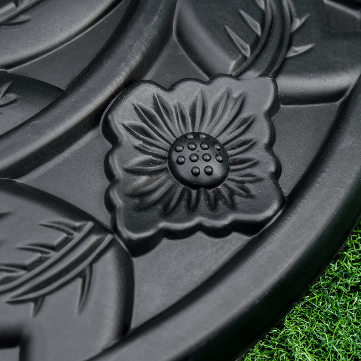 SONNENSCHIRMSTÄNDER DE-11402 Blütenmotiv, Ø 35-48 mm Schwarz - Schwarz, Kunststoff (32/50cm) - ComfortXL
