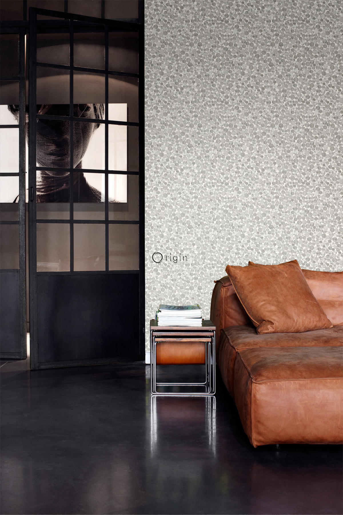 TAPETE metallische Münzen 53 cm x 10.05 m - Weiß, Papier (53/1000cm) - Origin Wallcoverings