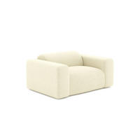 SESSEL Gerippter Samt Creme 130cm - Creme, Textil (130/67/97cm) - Sia Home