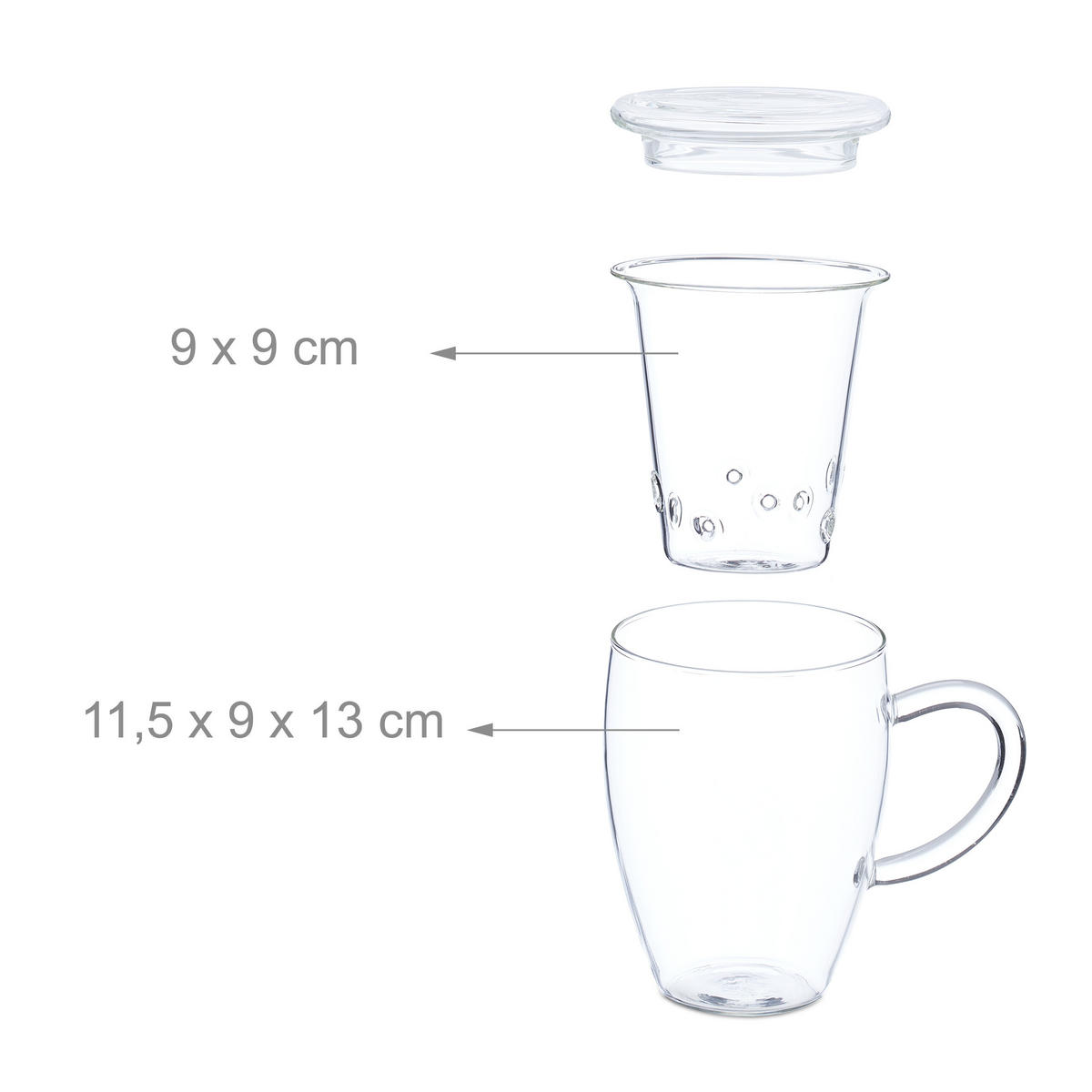 2XTEEGLAS - Transparent, Glas (0.45L) - Relaxdays