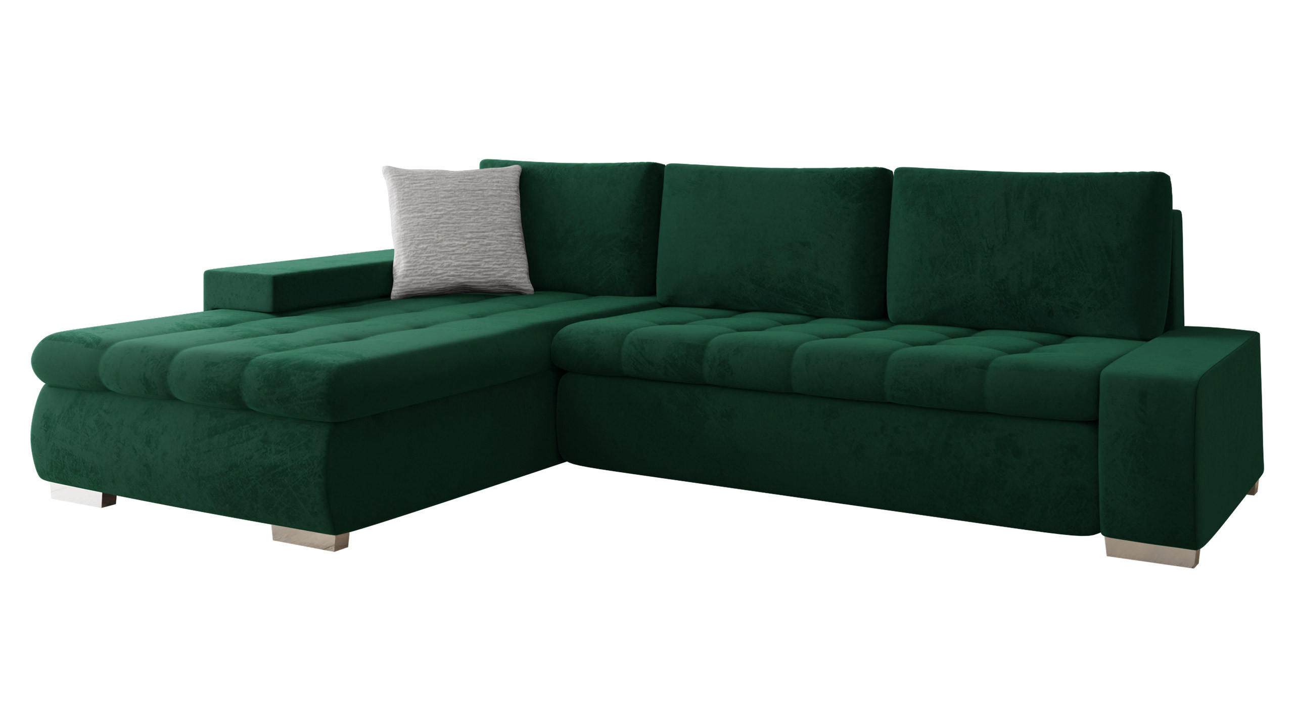 ECKSOFA Orkan Premium - Smaragdgrün/Beige, Holz/Textil (302/213cm) - MIRJAN24