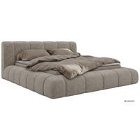 AMERICKÁ POSTEĽ NUBEA 140/200 - Sivobéžová Štruktúrovaná látka - Topper Visco - H4 (tvrdý) - čierna/sivobéžová, textil/plast (140/200cm) - MKS