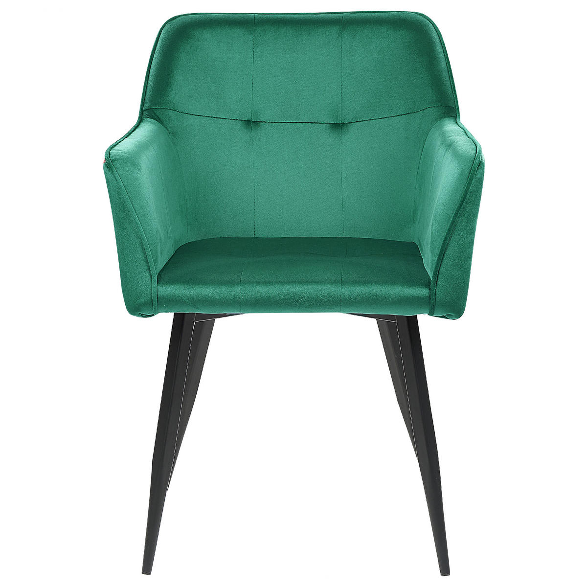 JÍDELNÍ ŽIDLE sada 2 ks Sametová látka Zelená Jasmin - zelená barva, kov/textil (60/91/49cm) - Beliani