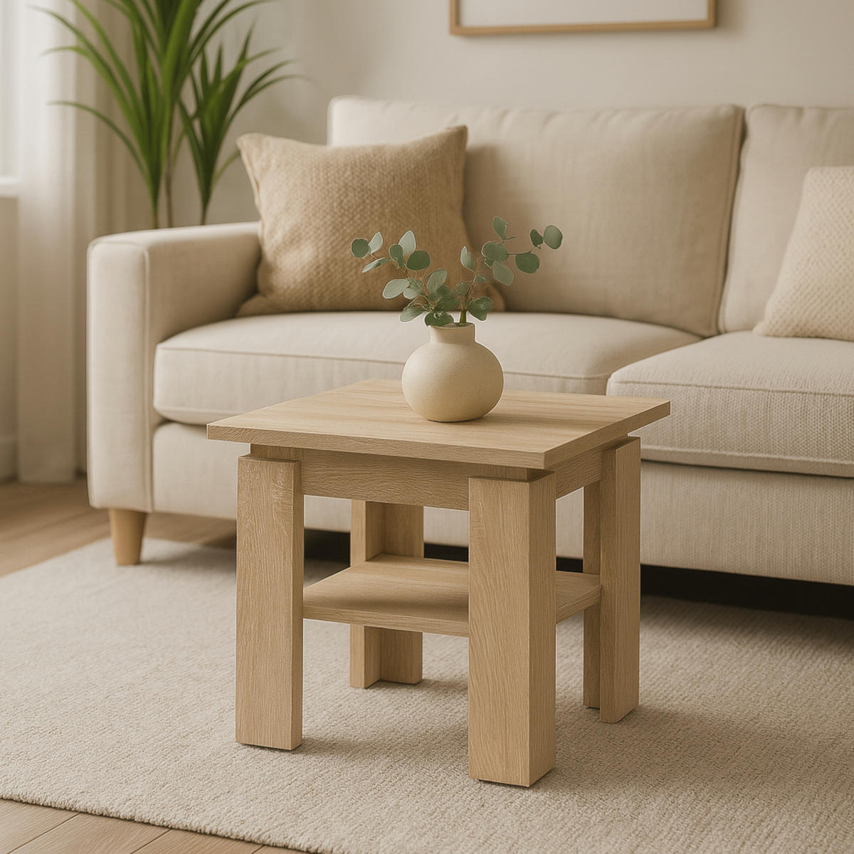 COUCHTISCH SOLA STO1 Zusätzliches Regal Eiche Sonoma - Sonoma Eiche, Holzwerkstoff/Kunststoff (55/55/43cm) - Komodee