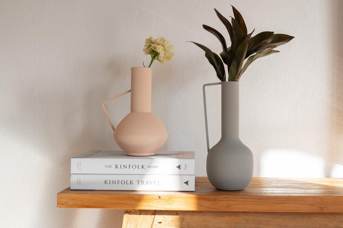 KUGELVASE Sila in Grau 25 cm - Grau, Metall (25cm) - LaLe Living