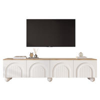 TV-LOWBOARD 180/40/45 cm mit 4 Türen und Push-to-Open-System - Weiß, Holzwerkstoff (180/45/40cm) - BEAOK