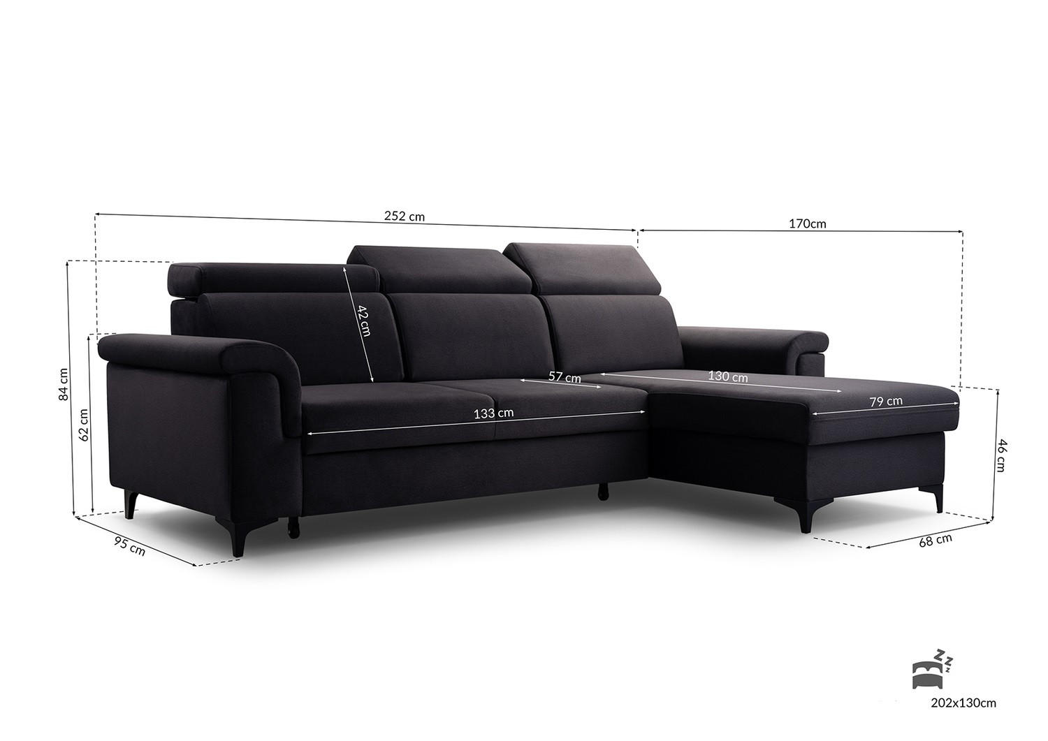 ECKSOFA VERMO HELLGRAU - Hellgrau, Textil (252/170cm) - Luxkor24