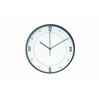 WANDUHR Design Weiß 30/30 cm - Schwarz/Weiß, Glas/Holzwerkstoff (30/30/5cm) - ONZENO