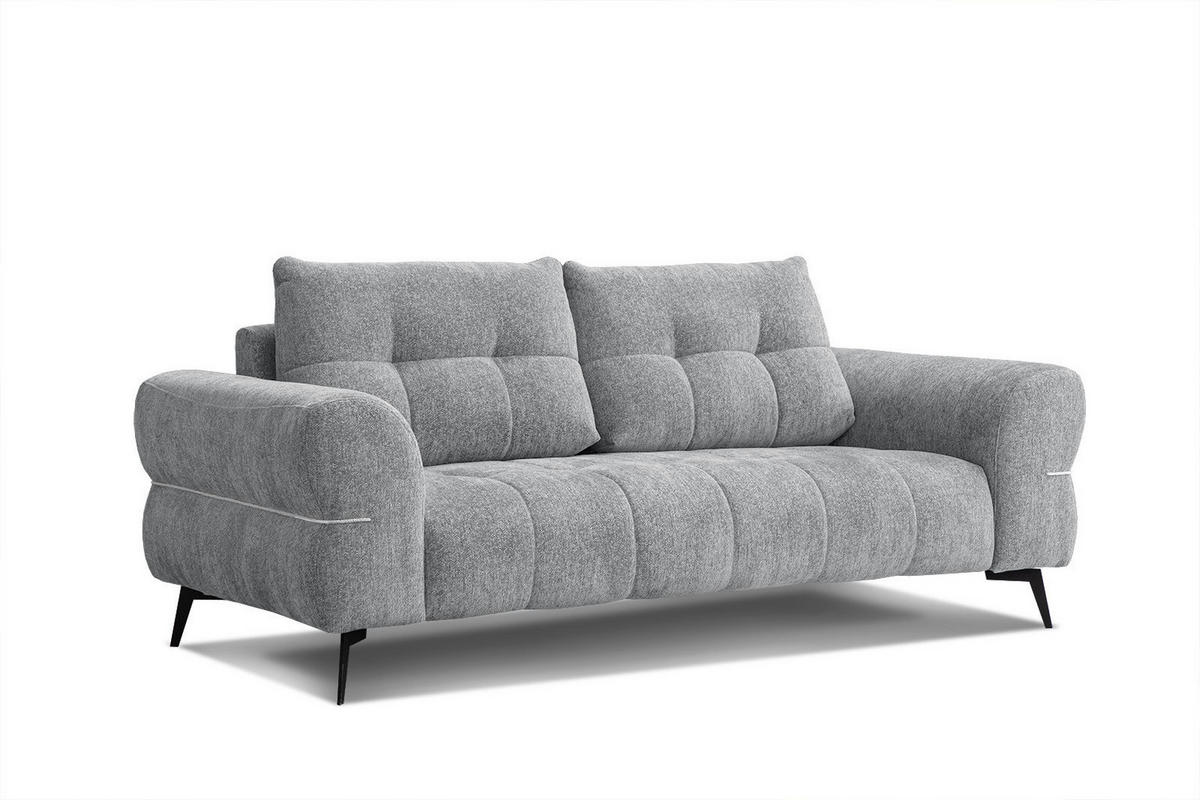 SOFA SALVINI 3-Sitzer, grau - Schwarz/Grau, Holzwerkstoff/Textil (176/88/99cm) - Courtois Laville