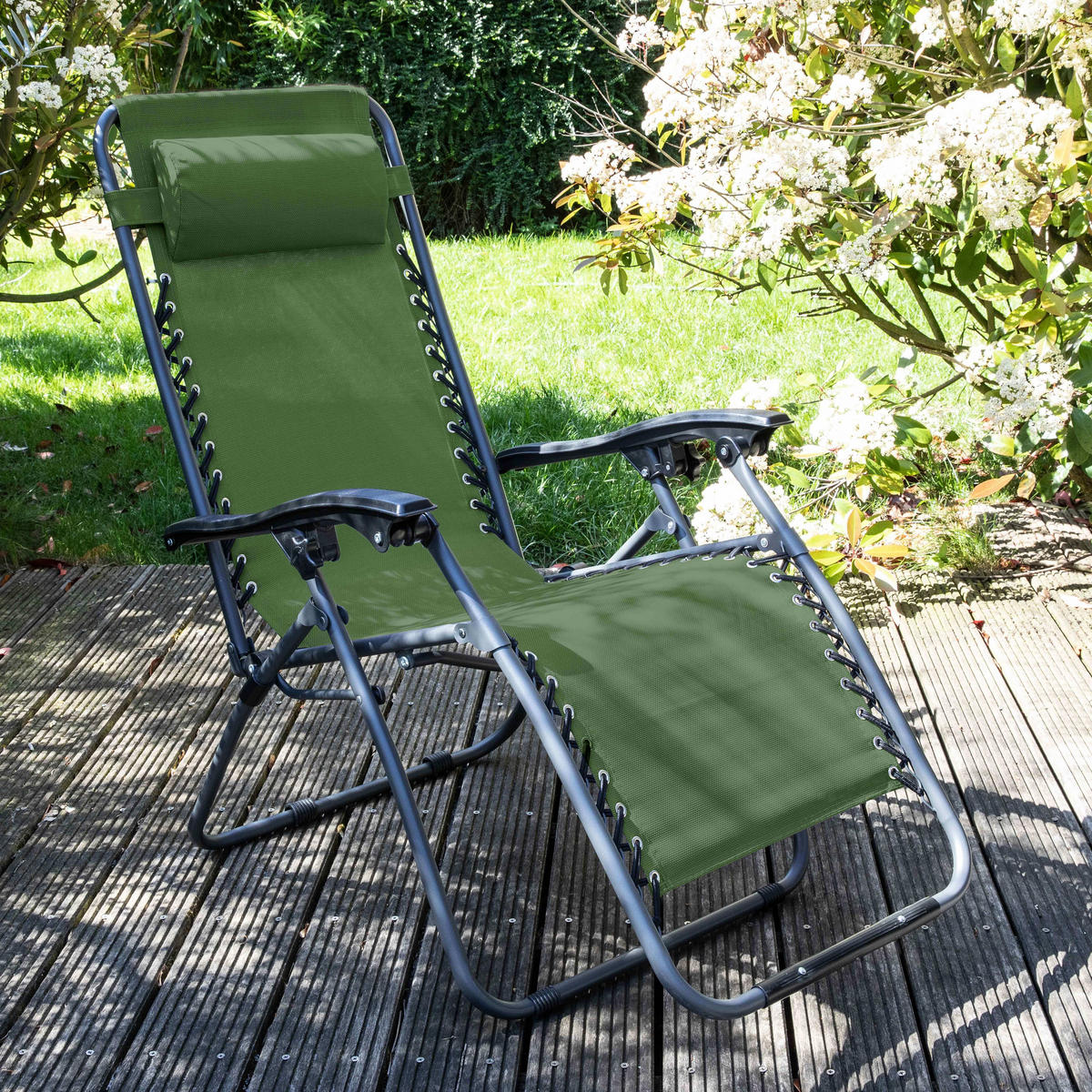 LOUNGESESSEL 2-tlg., Grün - Grün, Metall (160/110/65cm) - Oviala