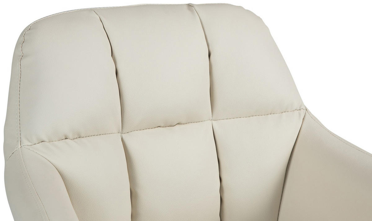 BARHOCKER Lederlook creme - Creme/Schwarz, Textil (57/97/59cm) - CLP