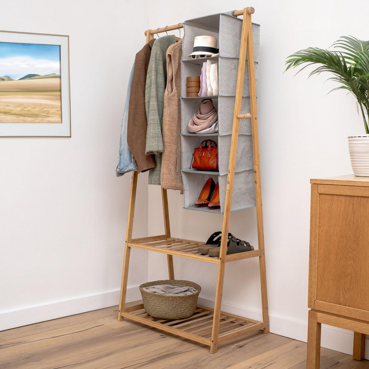 HÄNGEREGAL 28/28/98 cm - Grau, Textil (28/98/28cm) - Intirilife