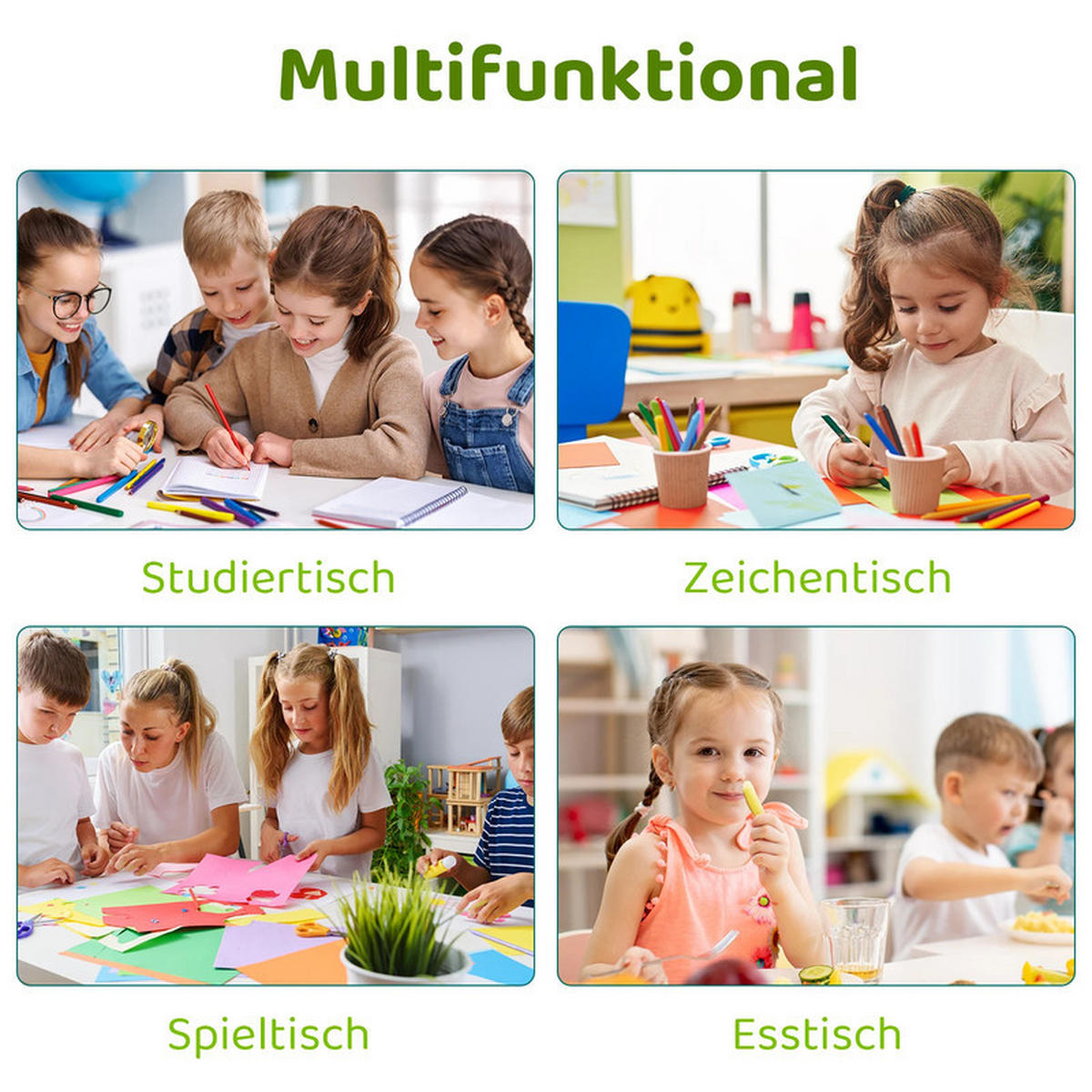 KINDERSITZGRUPPE Hellgrau Höhenverstellbar - Grau, Kunststoff (60/48/60cm) - Bextsrack