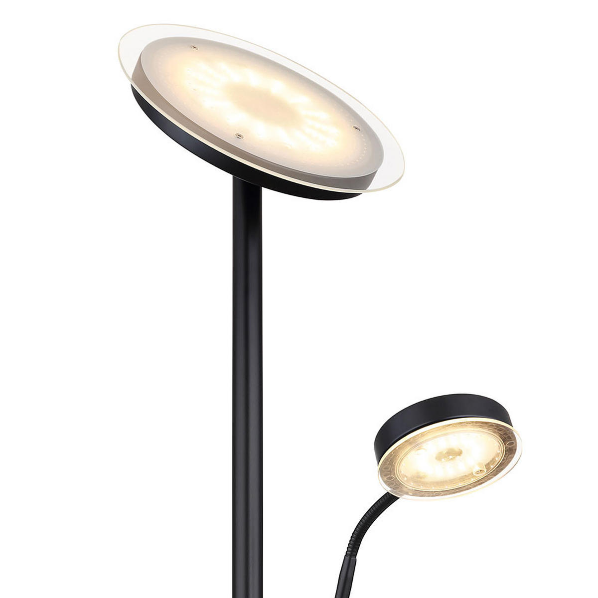 LED STEHLEUCHTE Flexo Schwarz - Schwarz, Glas (26/26/180cm) - Globo Lighting