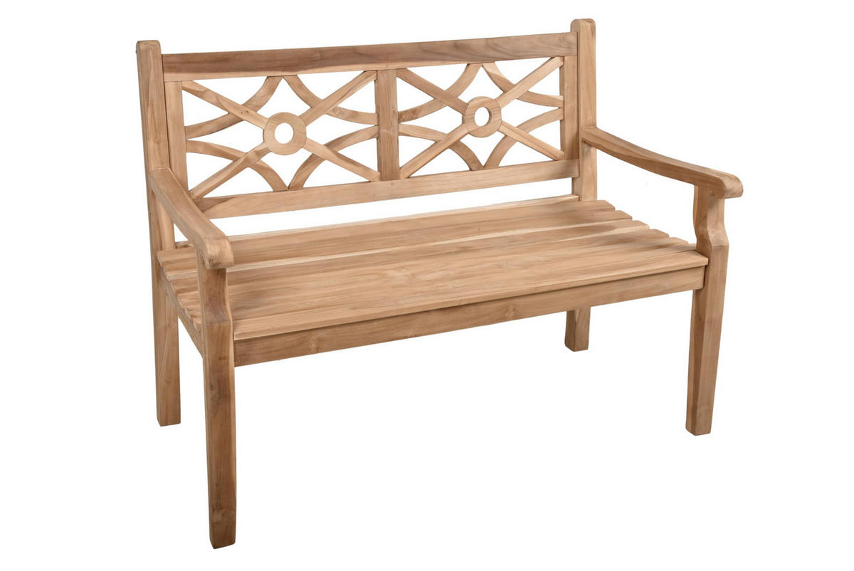 GARTENBANK Oliver 2-Sitzer Terrassenbank - Braun, Holz (120/92/64cm) - DELUKE