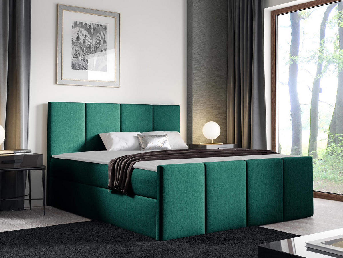 BOXBETT Lars - Jadegrün, Holz (140/200cm) - MIRJAN24