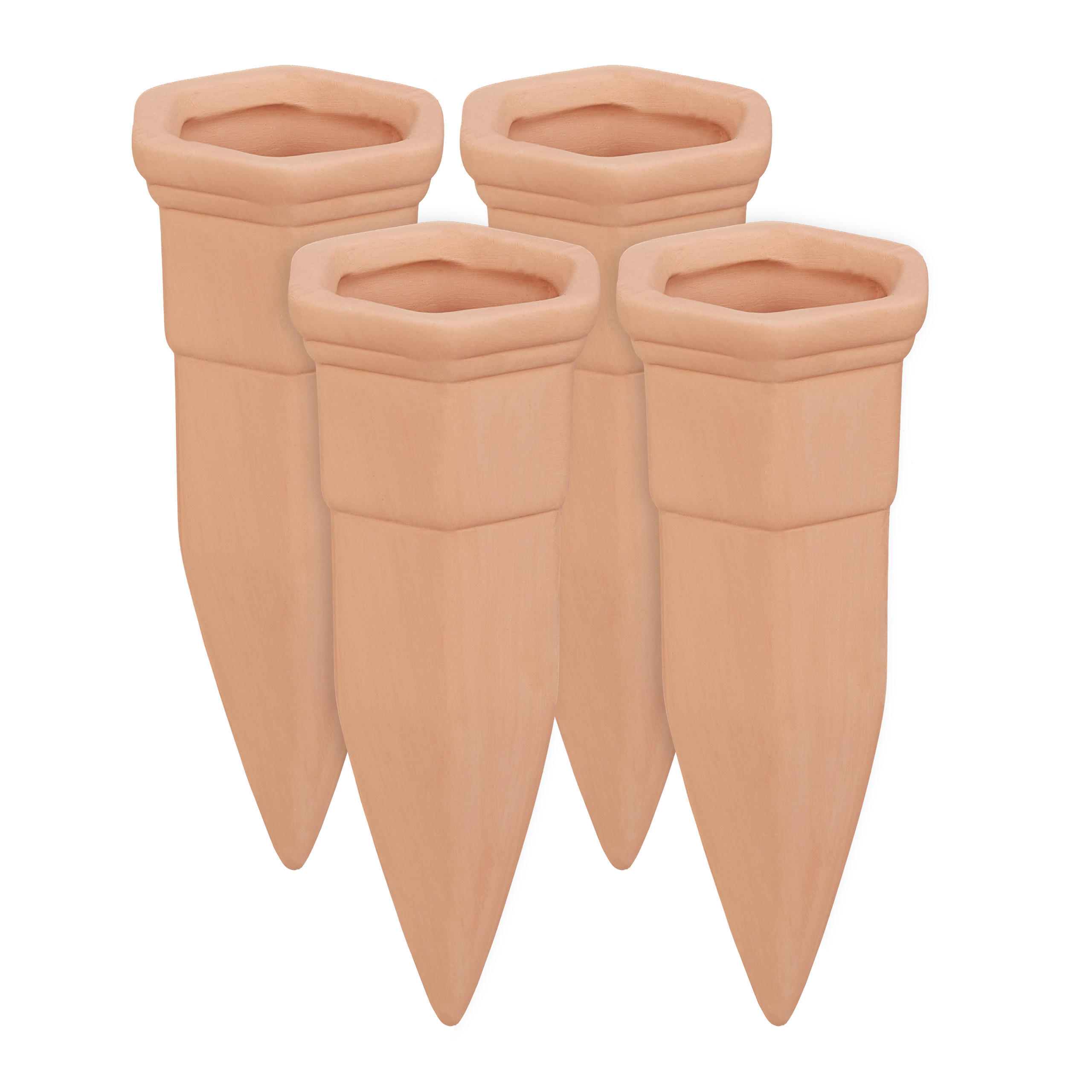 4XTONSPITZEN Bewässerung - Hellbraun, Keramik (5/12.5/4.5cm) - Relaxdays