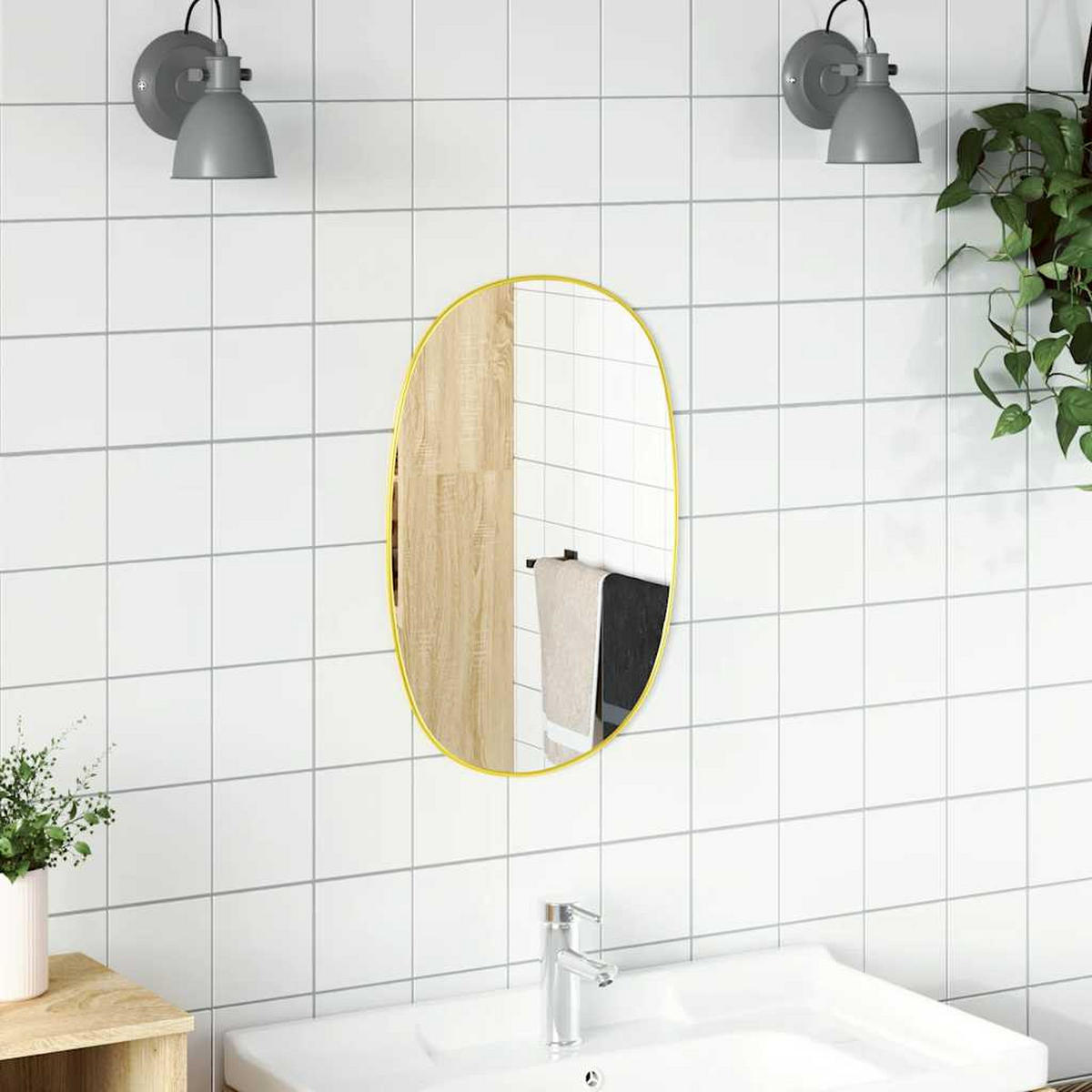 WANDSPIEGEL Golden 50x35 cm - Goldfarben, Glas (35/50/1cm) - furnicato