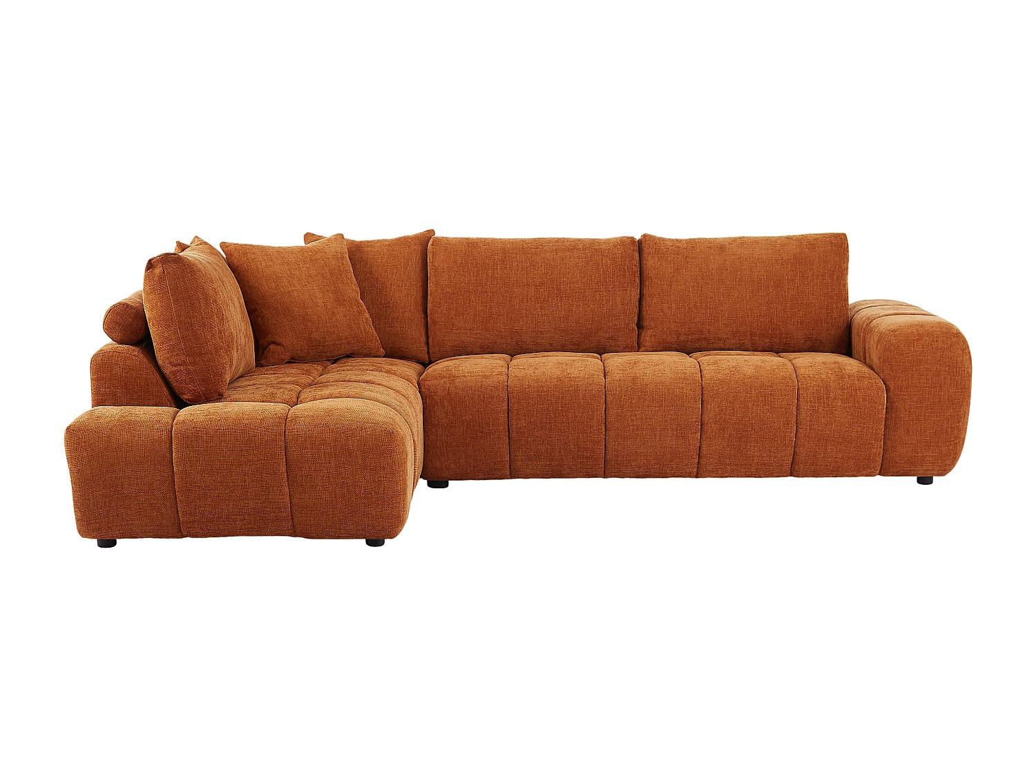 SOFA - 4 Personen - stoff - terracotta Clenali - Terracotta, Textil (294/95/102cm) - Vente-Unique