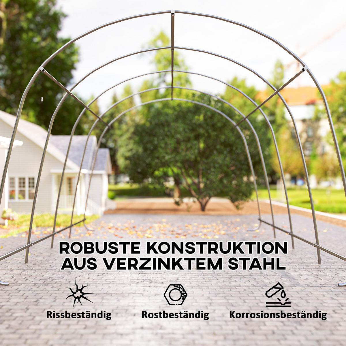 CARPORT Verzinkter-Stahl PE Dunkelgrau - Dunkelgrau, Metall (300/266/600cm) - Outsunny