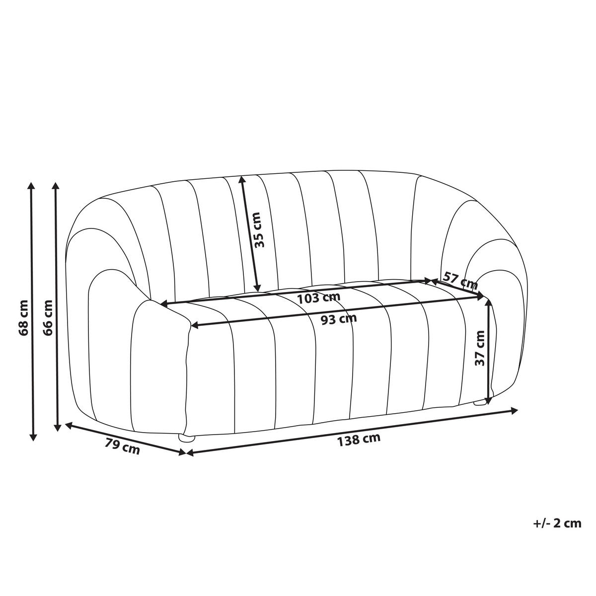 2-SITZER-SOFA Samtstoff dunkelgrün Malung - Grün, Textil (138/68/79cm) - Beliani