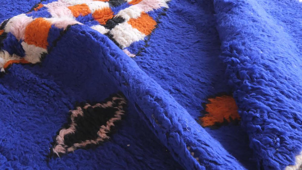 TEPPICH modern aus Wolle aus Marokko 200x 300 cm - Blau, Naturmaterialien (200/300cm) - AFK Living