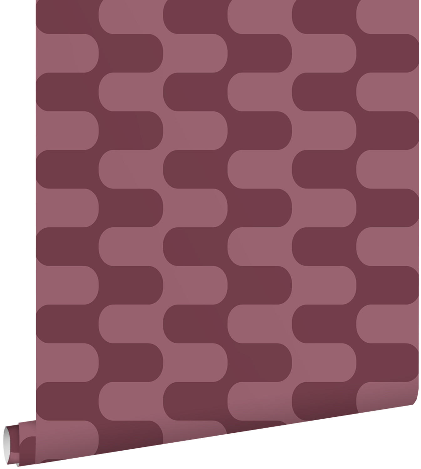 TAPETE Wellenlinien 50 x 900 cm - Lila, Papier (50/900cm) - ESTAhome