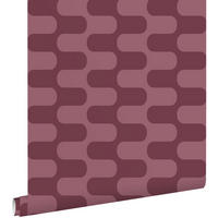 TAPETE Wellenlinien 50 x 900 cm - Lila, Papier (50/900cm) - ESTAhome