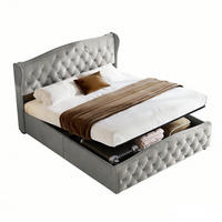 DOPPELBETT,POLSTERBETT 140/200 cm mit Stauraum Hydraulik Samt Grau Doppelbett - Grau, Holz (140/200cm) - PARAFTA HOME