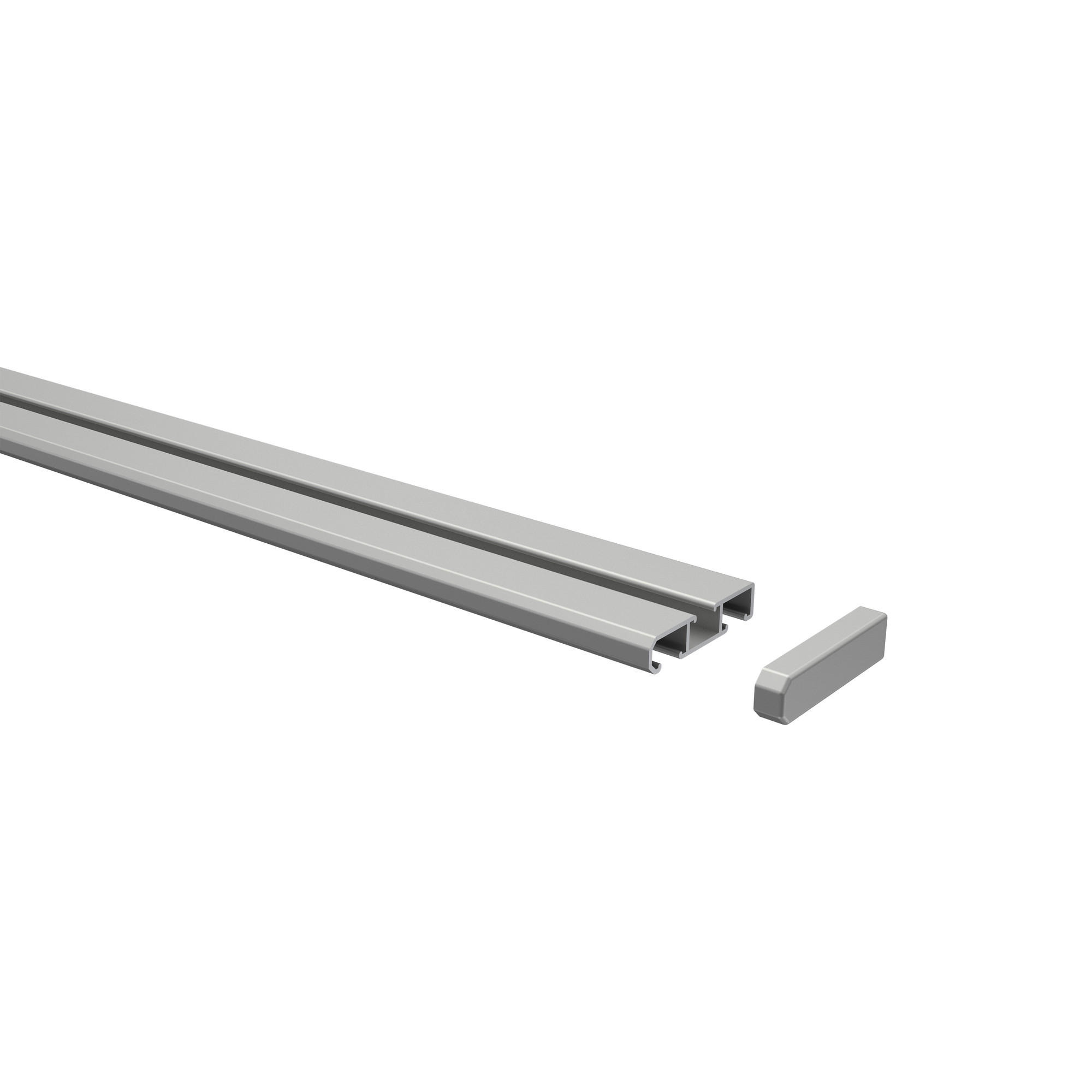 Interdeco Gardinenschiene Alu, Silber 4x1.1x480 cm