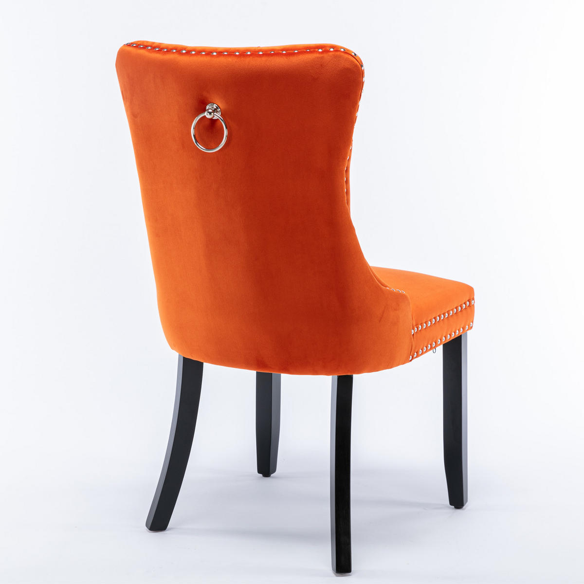 ESSZIMMERSTUHL 2er-Set aus Samt mit Nagelkopfbesatz, Orange - Orange, Textil (65/95/50cm)