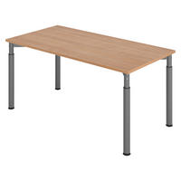 SCHREIBTISCH Serie-Y 80/160/74 cm in Nussbaumfarben/Graphitfarben - Nussbaumfarben/Graphitfarben, Holzwerkstoff (80/160/74cm) - bümö
