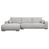 ECKSOFA Webstoff Grau - Schwarz/Grau, Holz/Textil (105/305cm) - Furnhouse