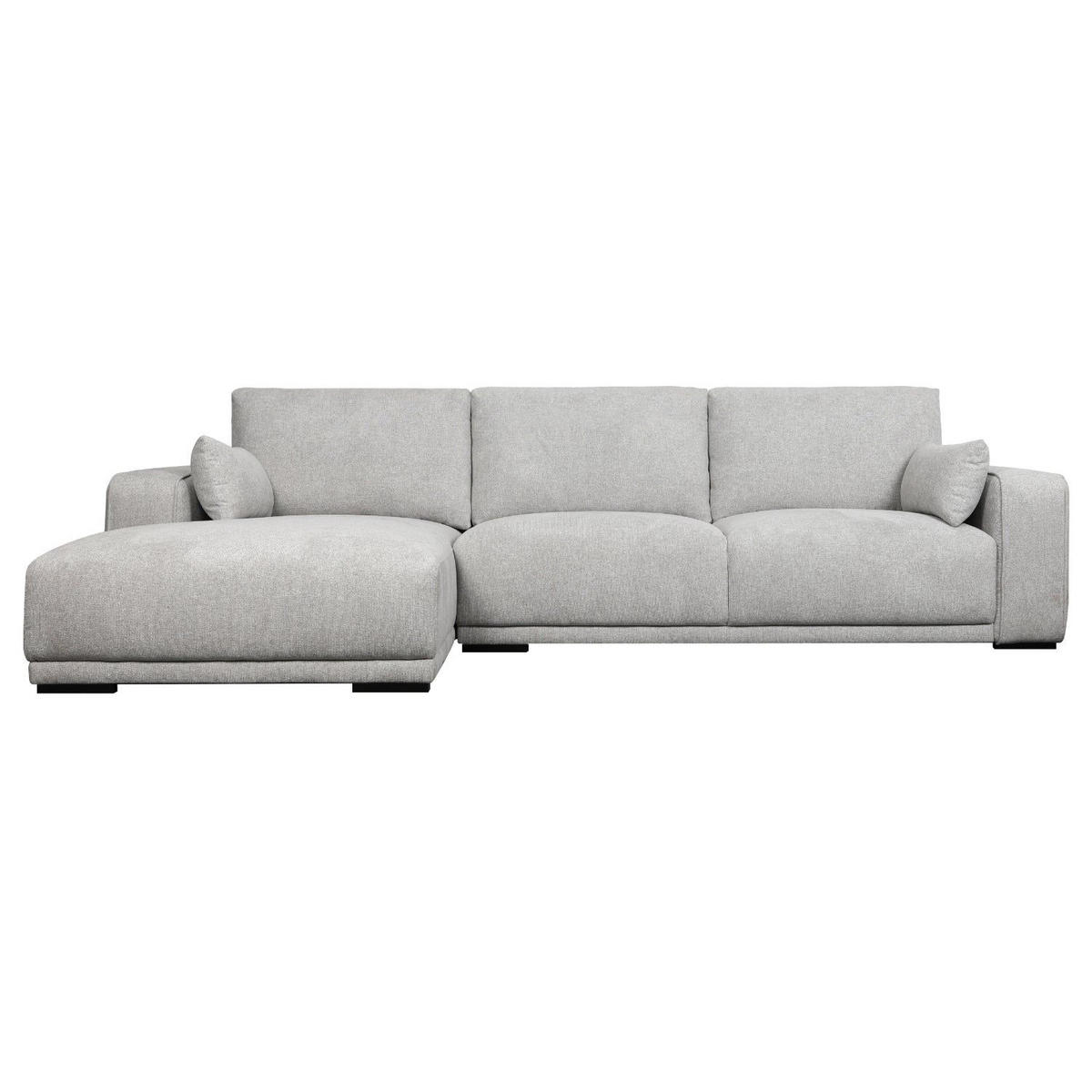 ECKSOFA Webstoff Grau - Schwarz/Grau, Holz/Textil (105/305cm) - Furnhouse