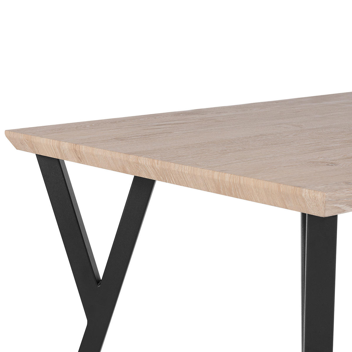 JÍDELNÍ STŮL 140/80/75 cm Světle hnědý, Černý Obdélníkový Bravo - světle hnědá, kompozitní dřevo (140/80/75cm) - Beliani