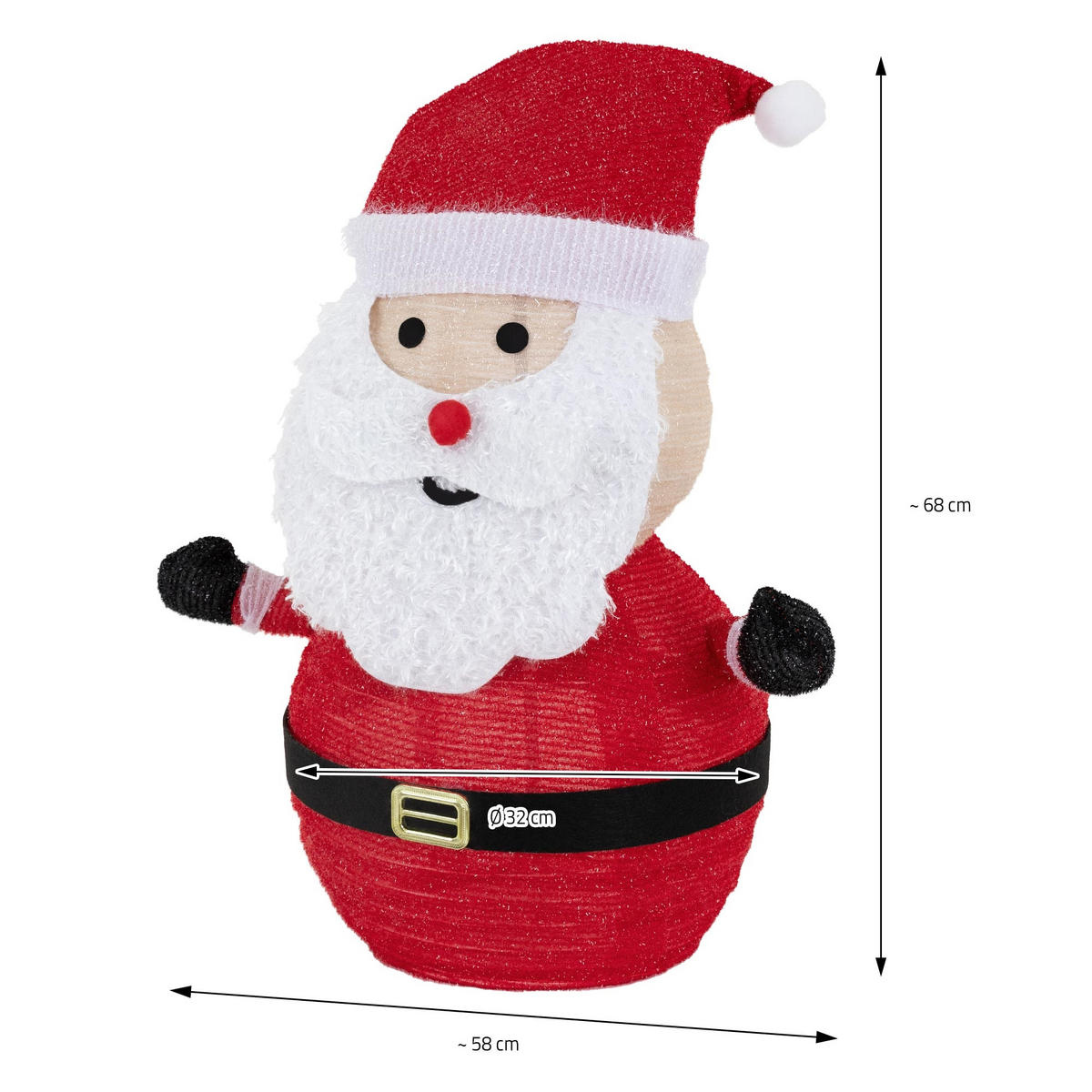 WEIHNACHT Santa - Rot, Kunststoff (58/68/32cm) - ECD-Germany