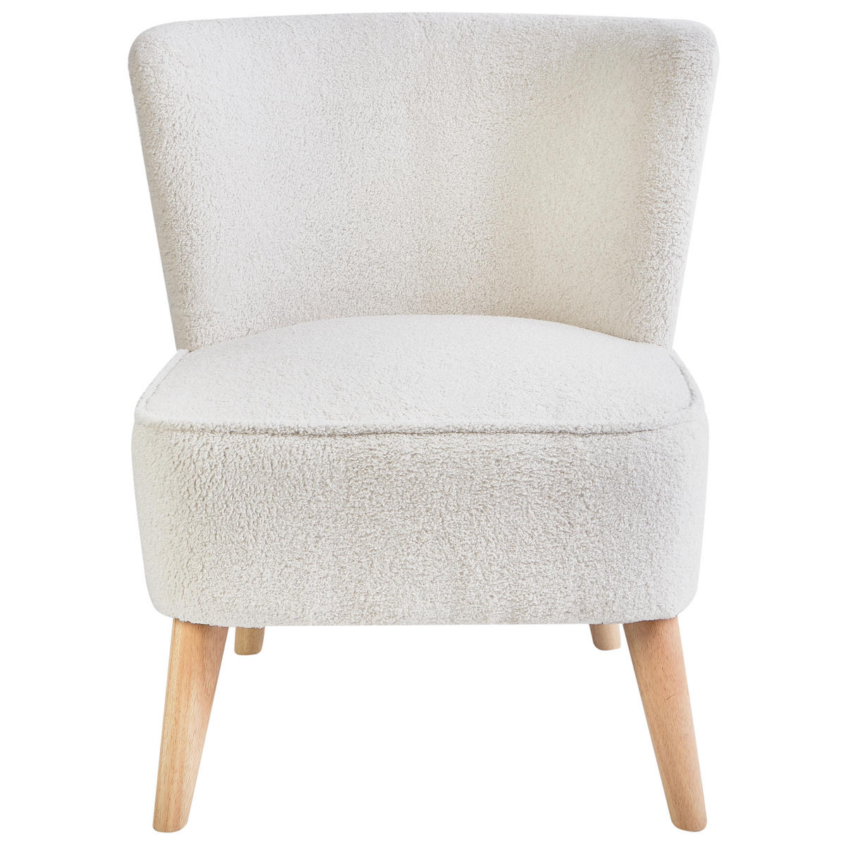 SESSEL Cremeweiß Alven - Weiß/Braun, Textil (65/78/75cm) - Beliani