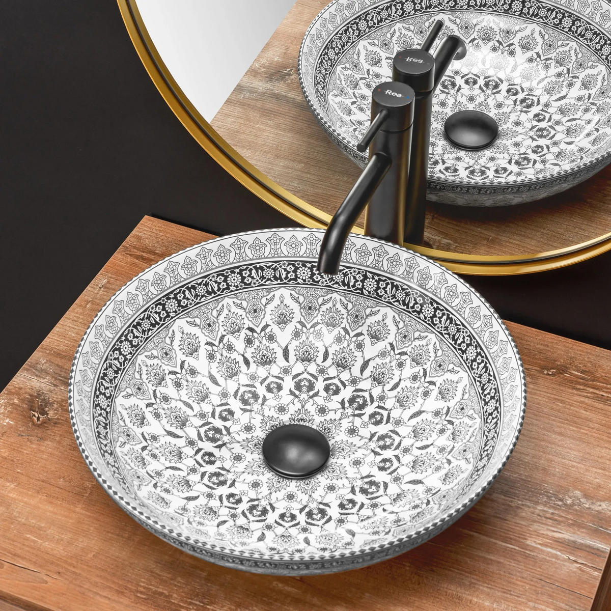 AUFSATZWASCHBECKEN Rea Arte Dark Grey - Dunkelgrau, Keramik (40/11.5/40cm) - REA