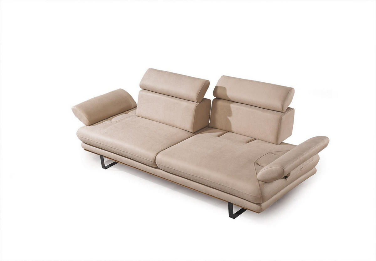 2 Sitzer SOFA Energy Nubuk Beige - Beige, Textil/Metall (200/80/100cm) - Villa Möbel