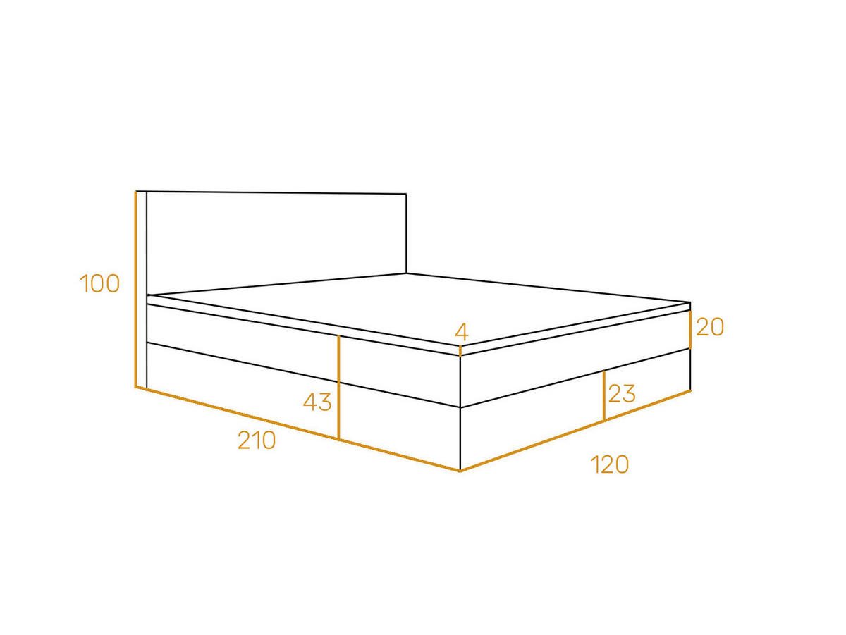 BOXBETT BOUCLE 3 120 x 200 Weiss - Weiß, Textil/Metall (120/200cm) - VLR BEDS