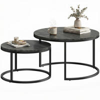 COUCHTISCH-SET Schwarz 2er-Set - Schwarz, Holzwerkstoff (78.5/78.5/46.5cm) - PANGIVO