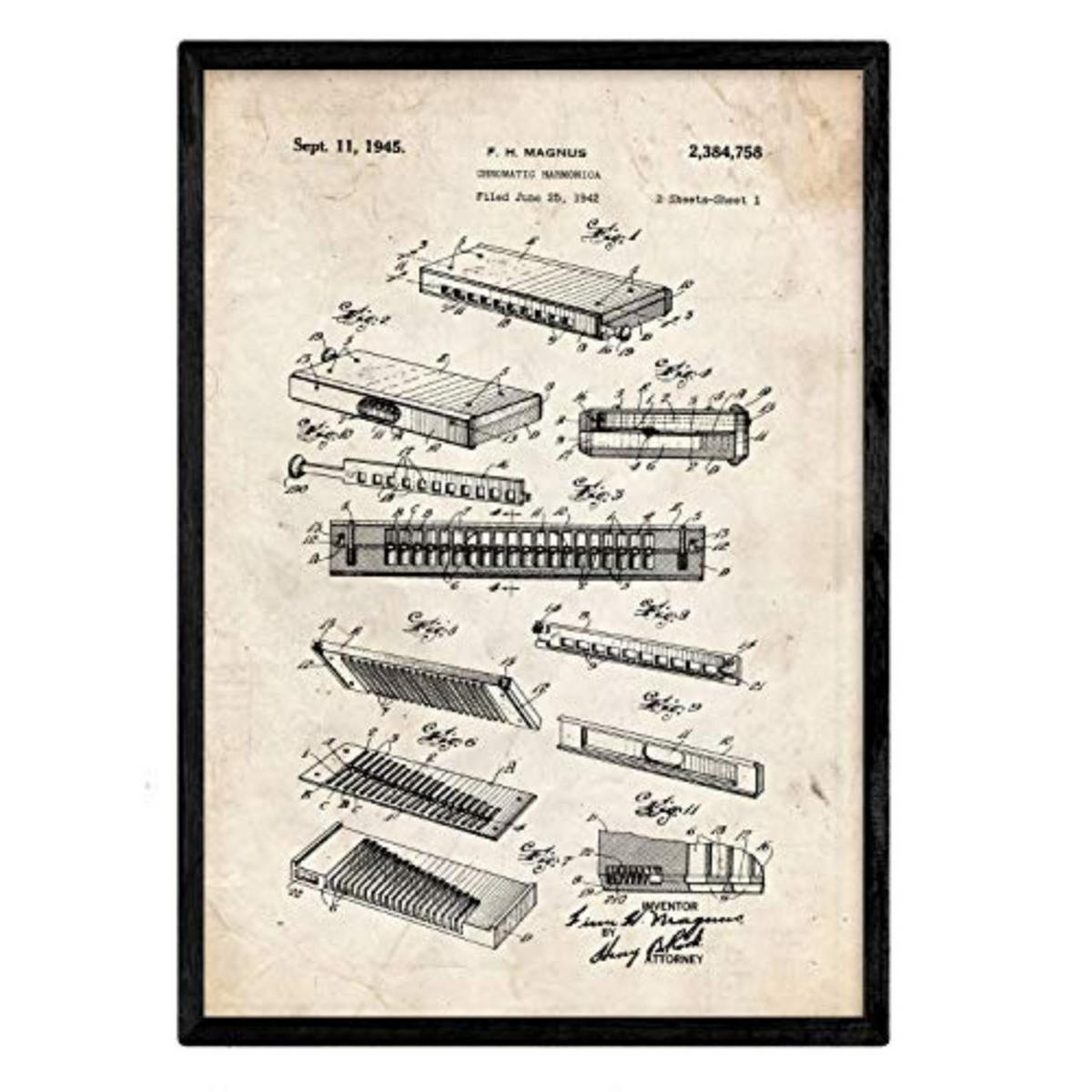 POSTER Harmonika Patent A3 Rahmenlos - Klar, Papier (29.7/5/42cm) - Nacnic