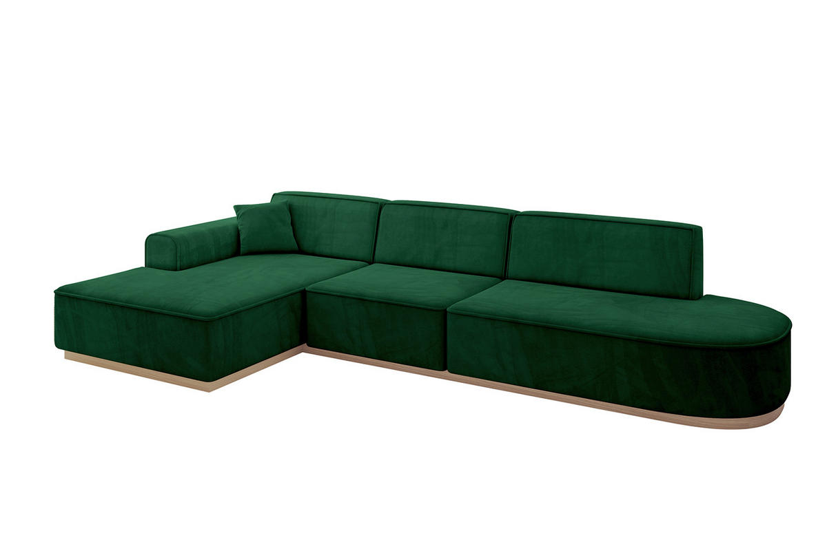 ECKSOFA Ottomane Links IREA-L2 - 328x171x83 cm Grün - Grün, Holzwerkstoff/Textil (328/171cm) - ALTDECOR