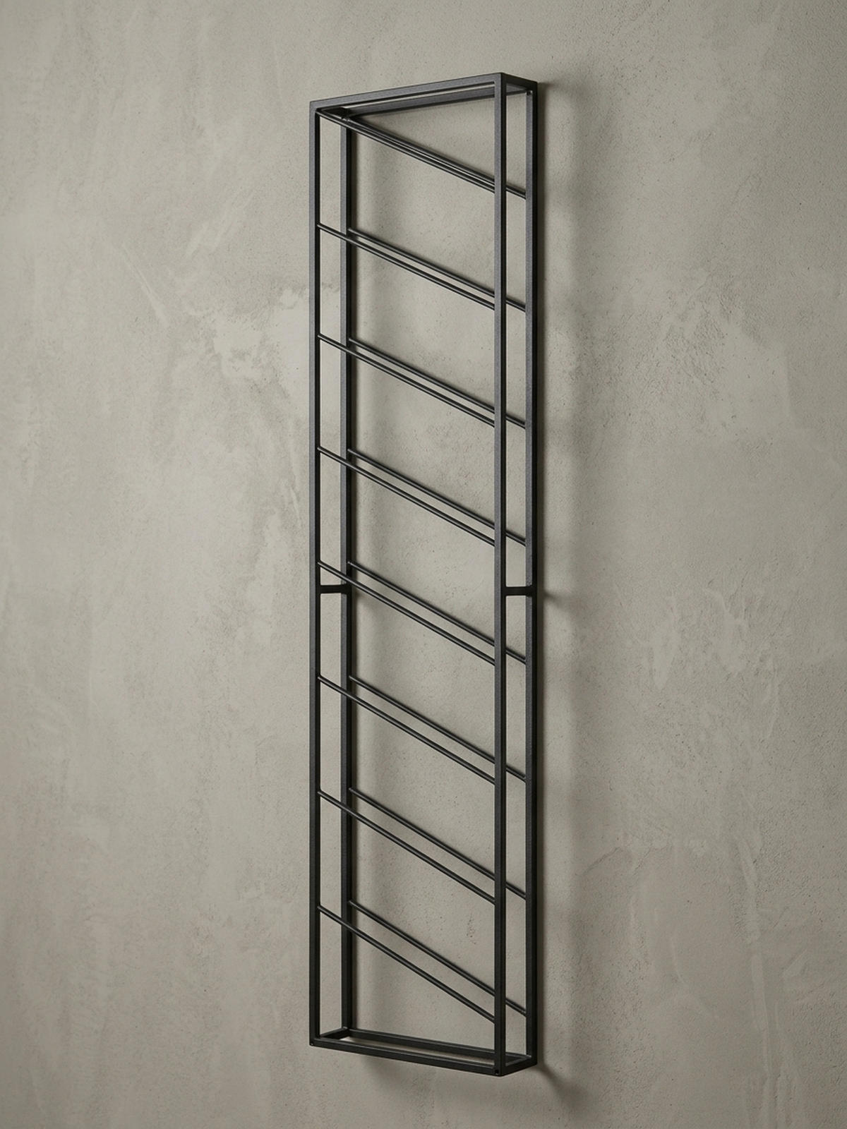 WEINREGAL STILVIN Eisen Pulverbeschichtet Wandmontage Handgefertigt, Schwarz 36x8x150 cm - Schwarz, Metall (36/150/8cm) - KADIMA DESIGN