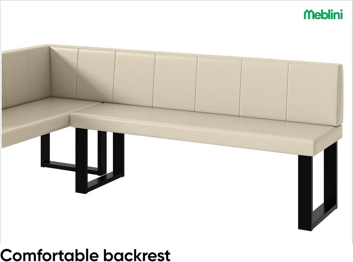 ECKBANK PETER_U - Creme, Leder (142/196cm) - Meblini