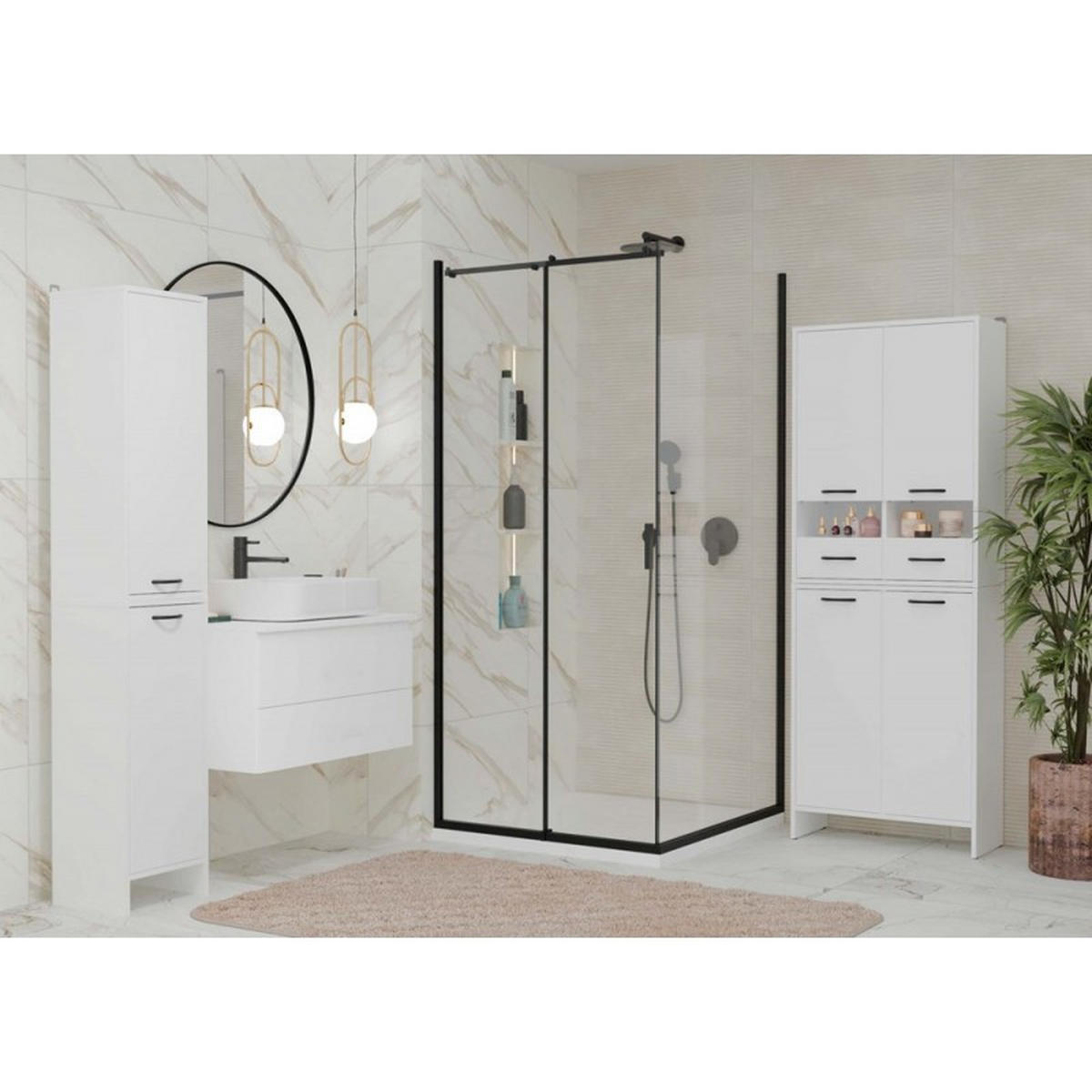 DULAP DE BAIE A6 Alb 35/90/30 - alb, compozit lemnos (35/90/30cm) - RAUMHIRSCH FURNITURE
