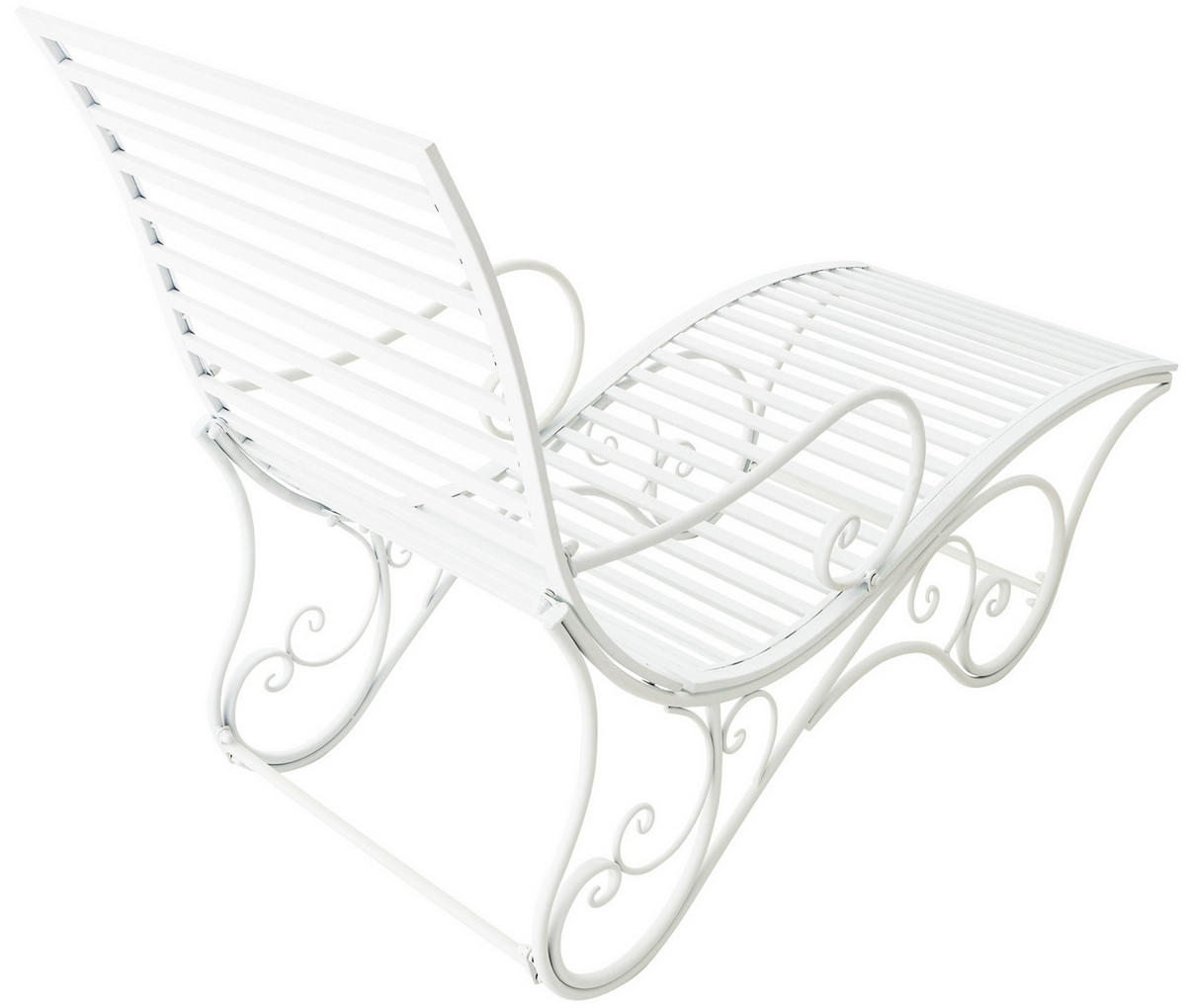 GARTENLIEGE Senta Antik 58x140x101cm Metall Weiß Sonnenliege - Weiß, Metall (58/101/140cm) - DELUKE