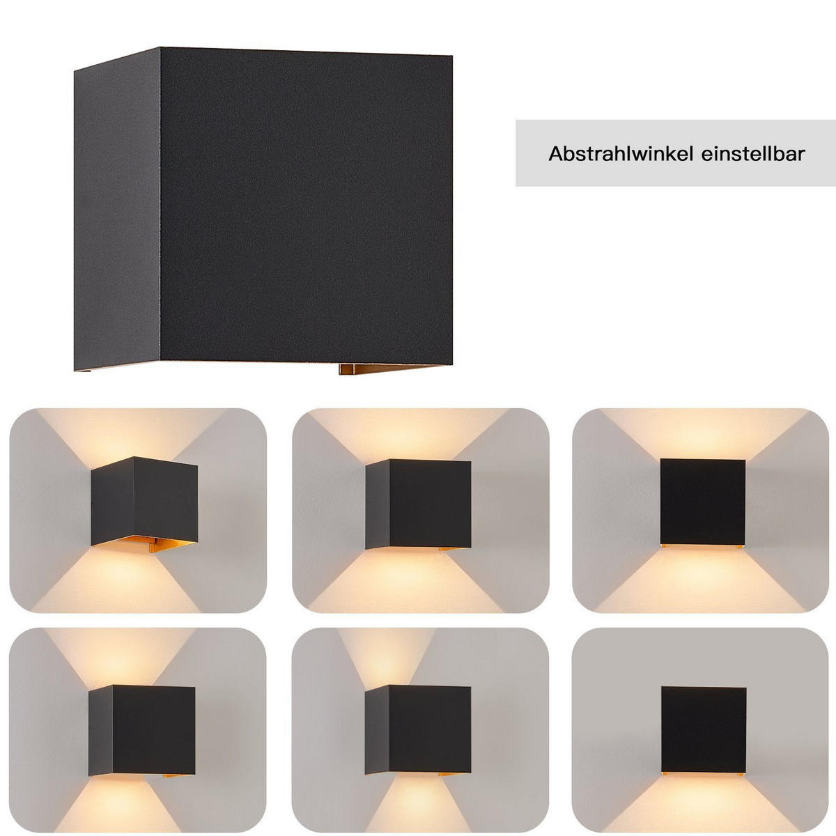 LED WANDLEUCHTE Inspiration 1er-Set - Schwarz, Metall (10/10/10cm) - Nettlife