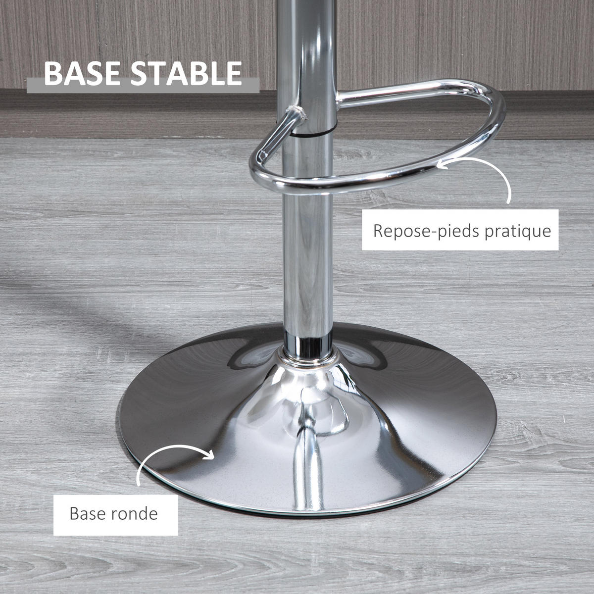 BARHOCKER 2er-Set DE-14697 höhenverstellbar mit Fußstütze Transparent - Transparent, Metall (39/87/39cm) - ComfortXL